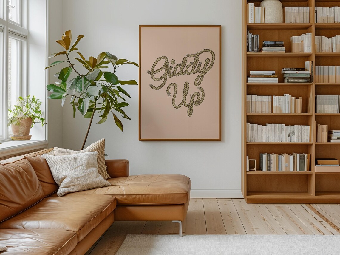 Giddy Up Rope Typography, Western Rustic Decor - Image 4