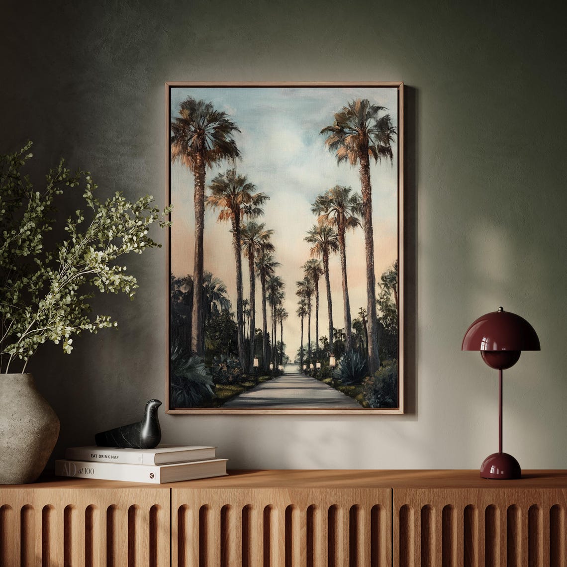 Palm Lined Boulevard At Dusk Sunset Road Elegant Landscape Poster - Image 4