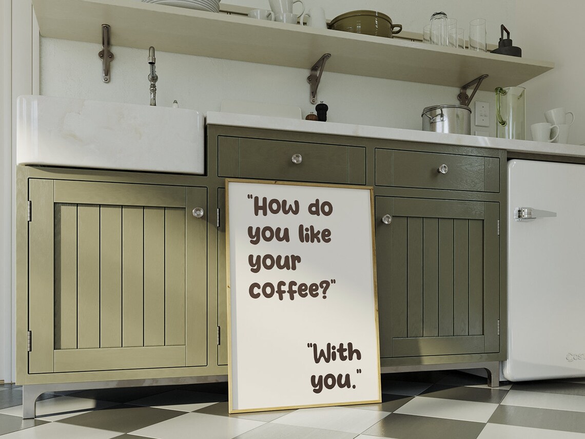 How Do You Like Your Coffee With You Romantic Quote Wall Art - Image 4