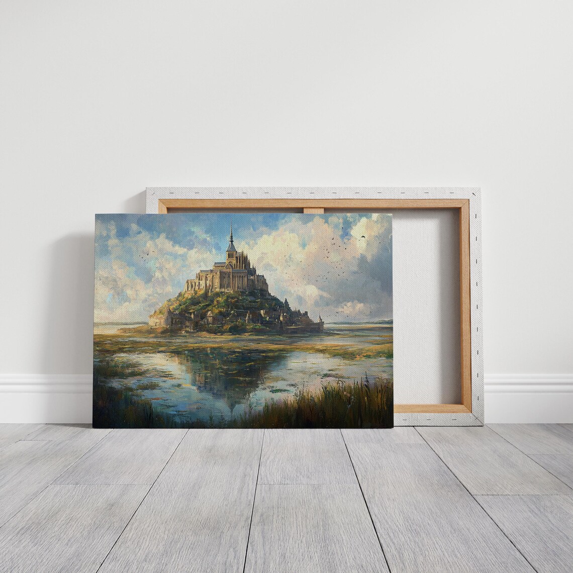 Mont Saint Michel Abbey Reflection Tidal Flats France Travel Poster - Image 4