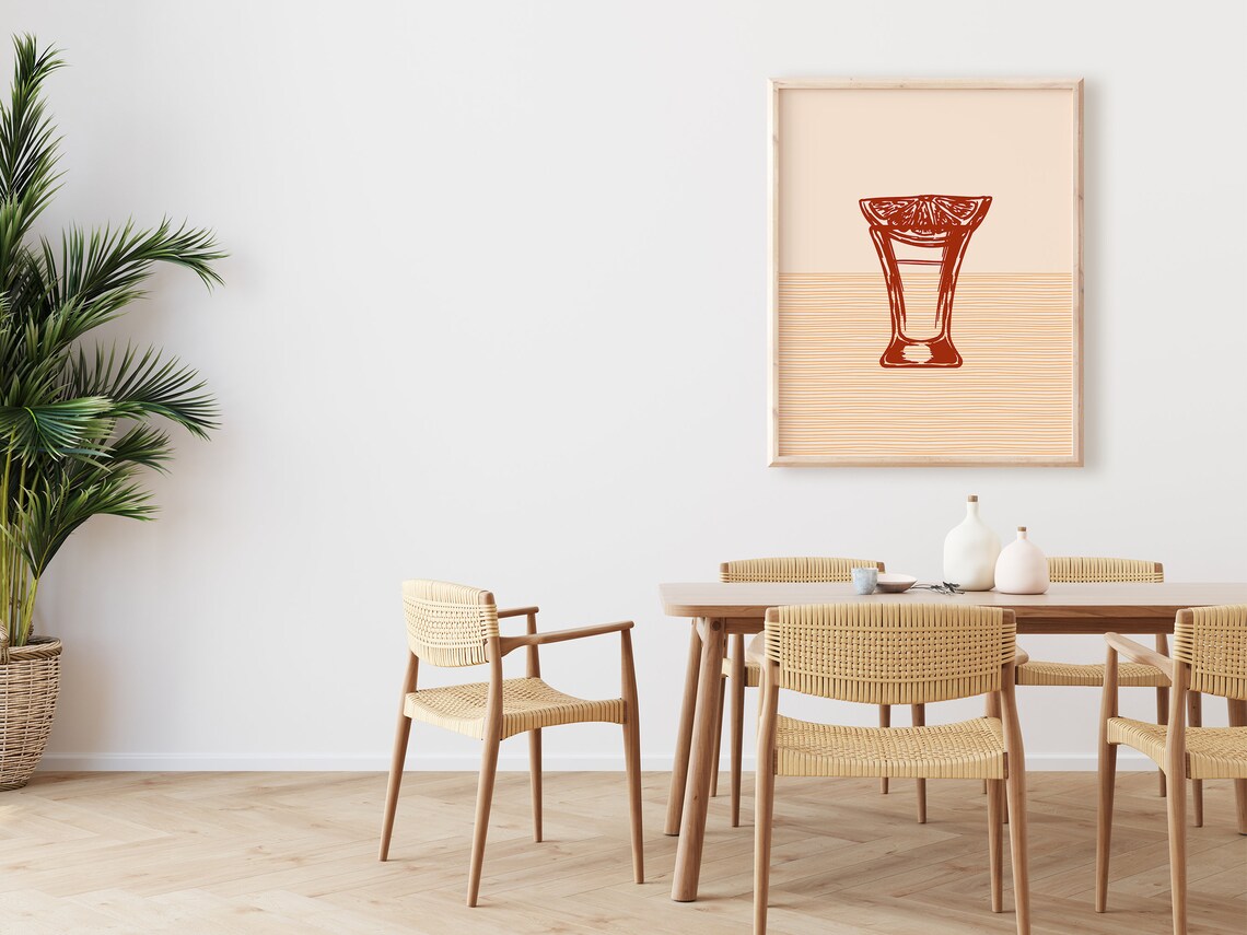 Boho Cocktail Minimalist Modern Art Print - Image 2