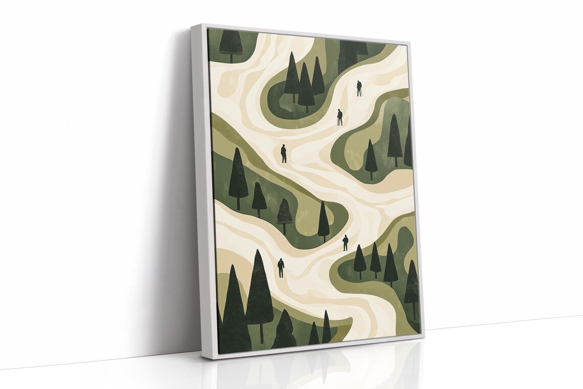 Modern Hiking Trail Art Print, Minimalist Outdoor Adventure - Image 3
