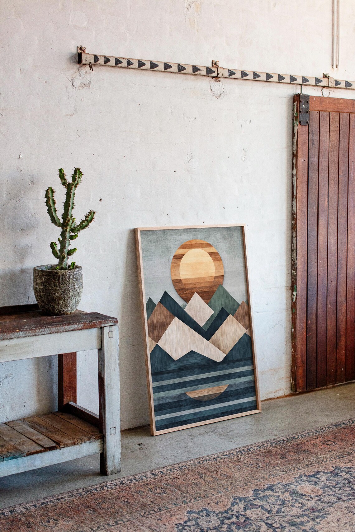 Geometric Mountain Art Print, Modern Abstract Landscape - Image 5