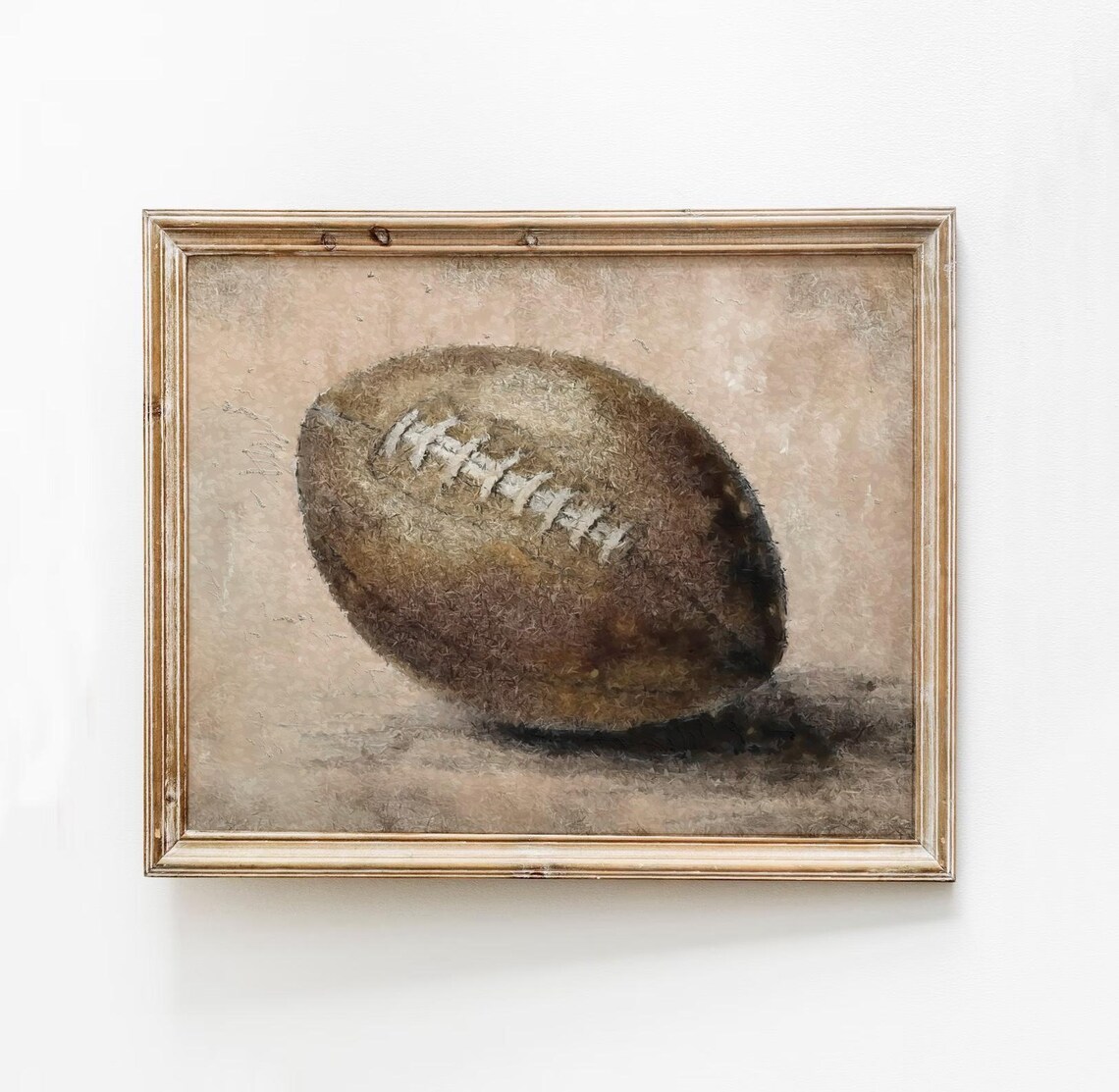 Vintage Football Print, Brown Abstract Sports Painting