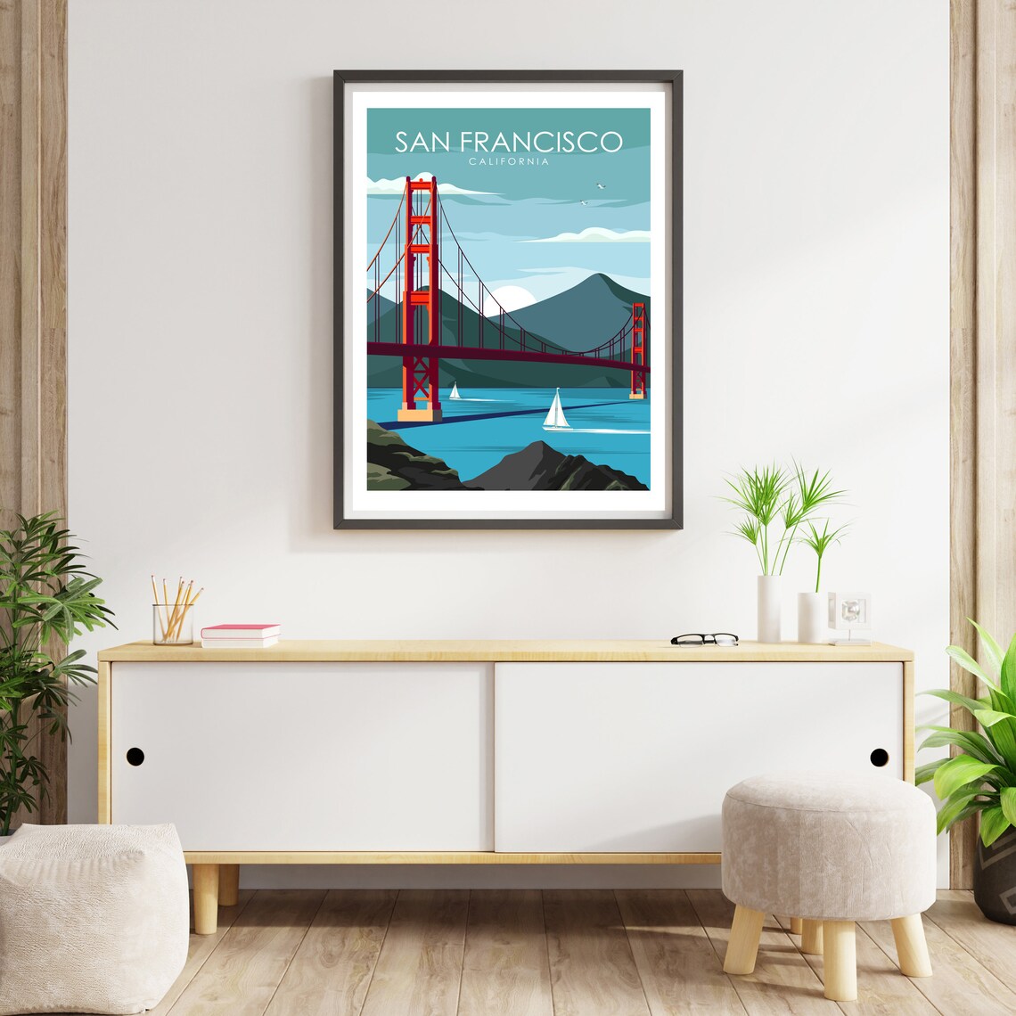 San Francisco Travel Poster, Golden Gate Bridge Print - Image 2