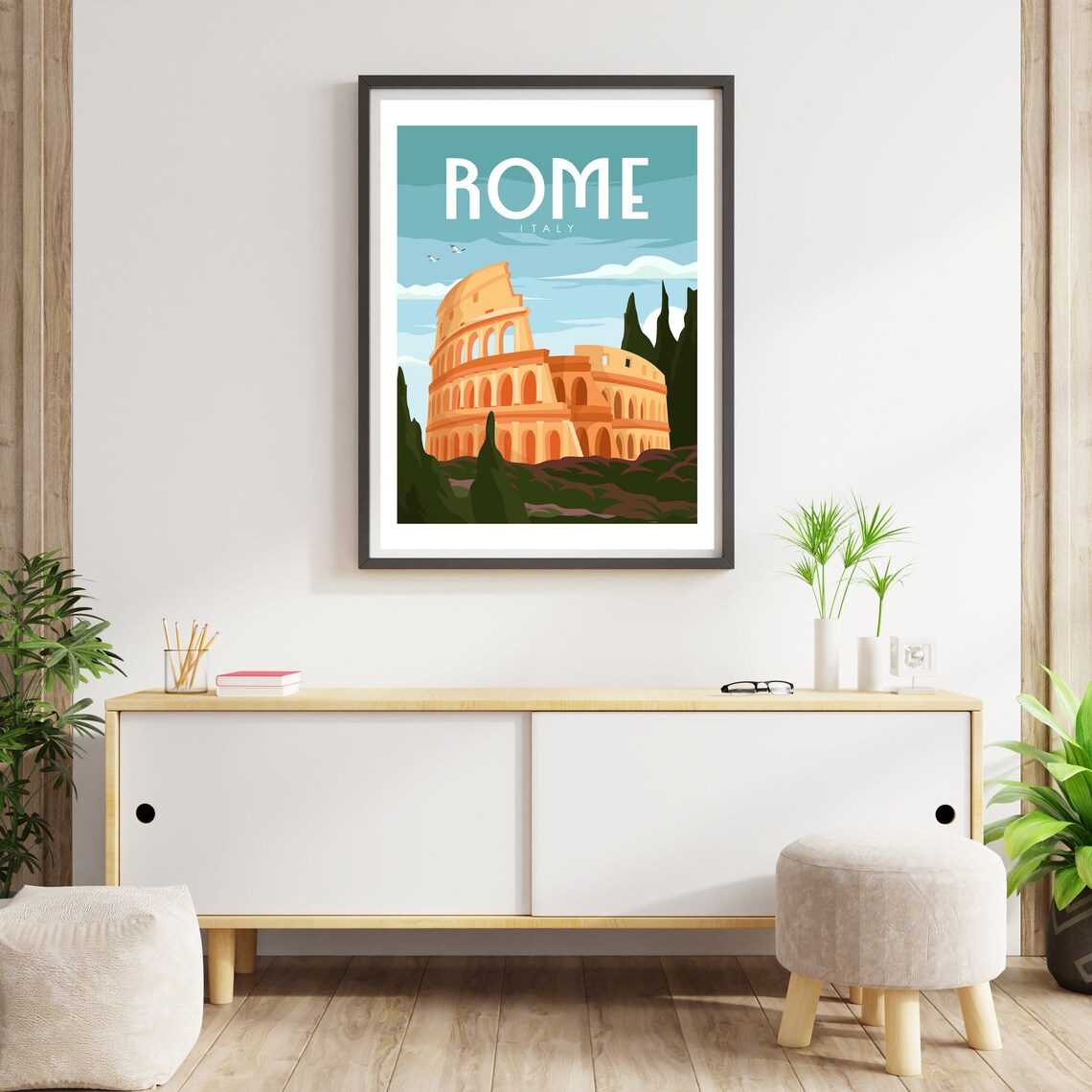 Rome Retro Travel Poster, Italy Travel Print - Image 3
