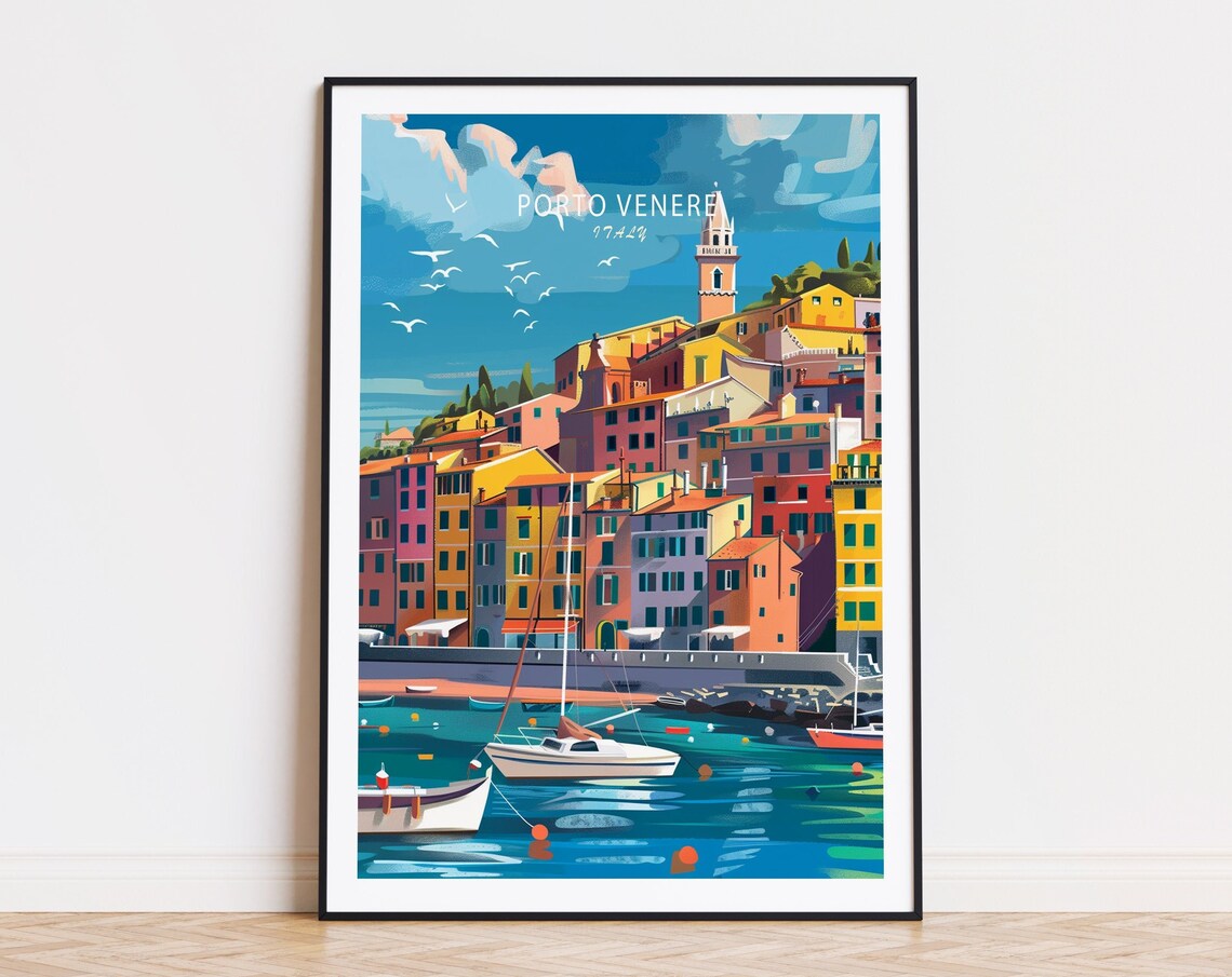 Porto Venere Travel Poster, Italy Coast Print