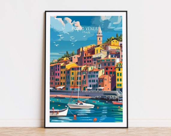 Porto Venere Travel Poster, Italy Coast Print