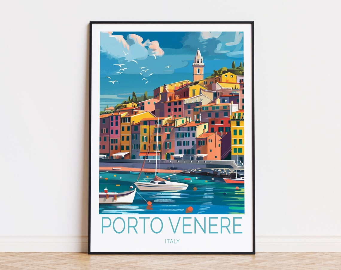Porto Venere Travel Poster, Italy Coast Art Print