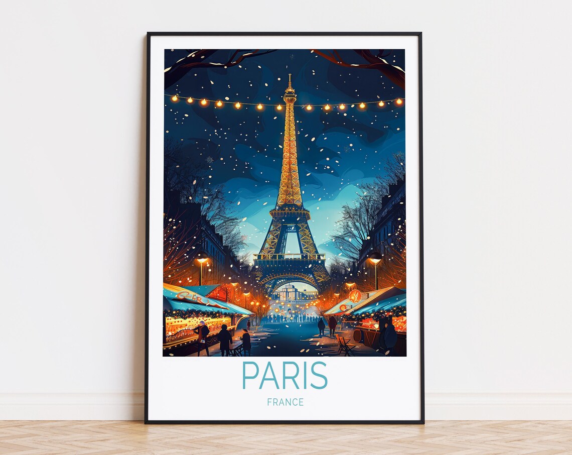 Paris Travel Poster, France Wall Decor Art Print