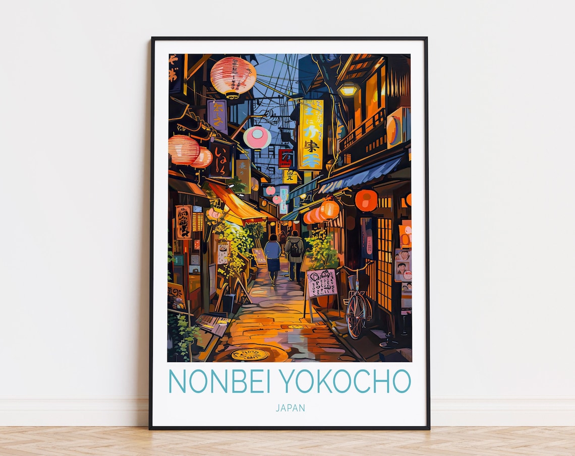Nonbei Yokocho Tokyo Travel Poster, Japanese City