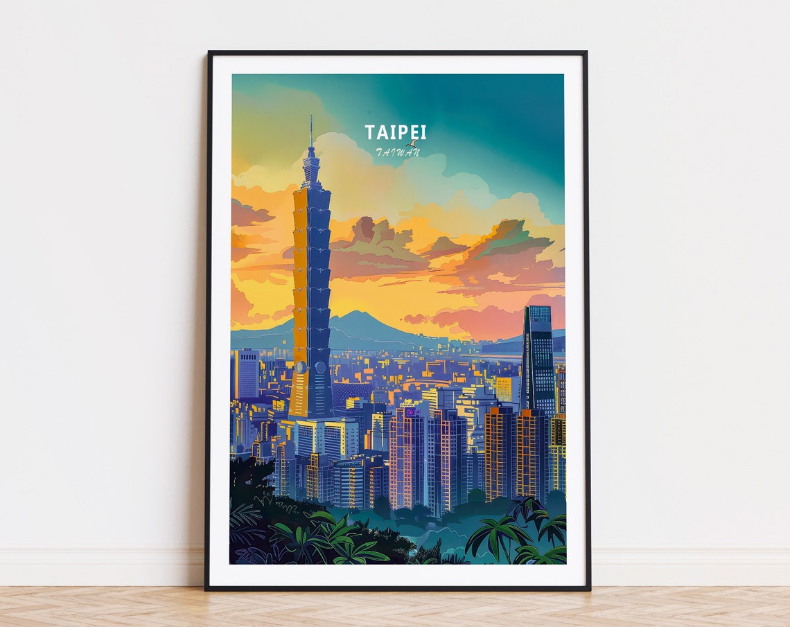 Taipei Taiwan Travel Poster Taipei Wall Art Japan City Poster Custom Travel Poster Birthday Present Personalised Gifts