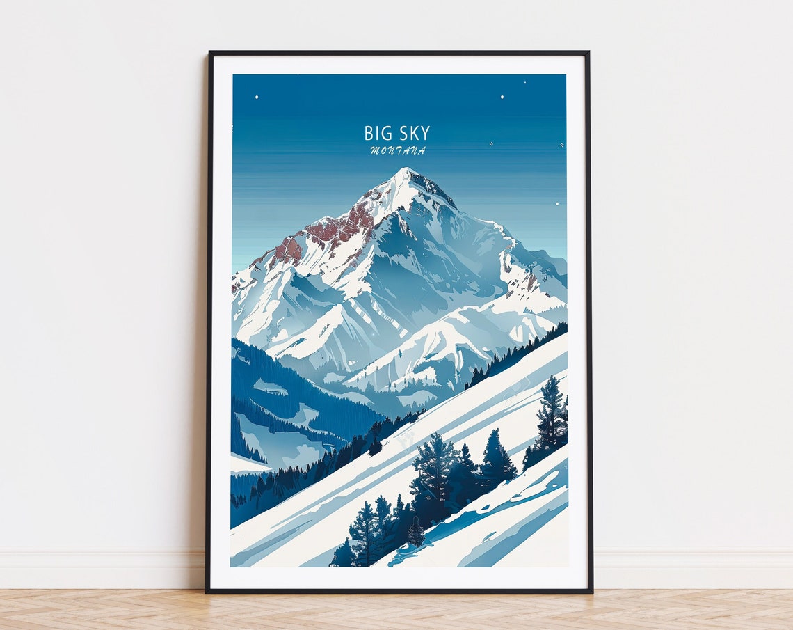 Big Sky Montana Winter Travel Poster