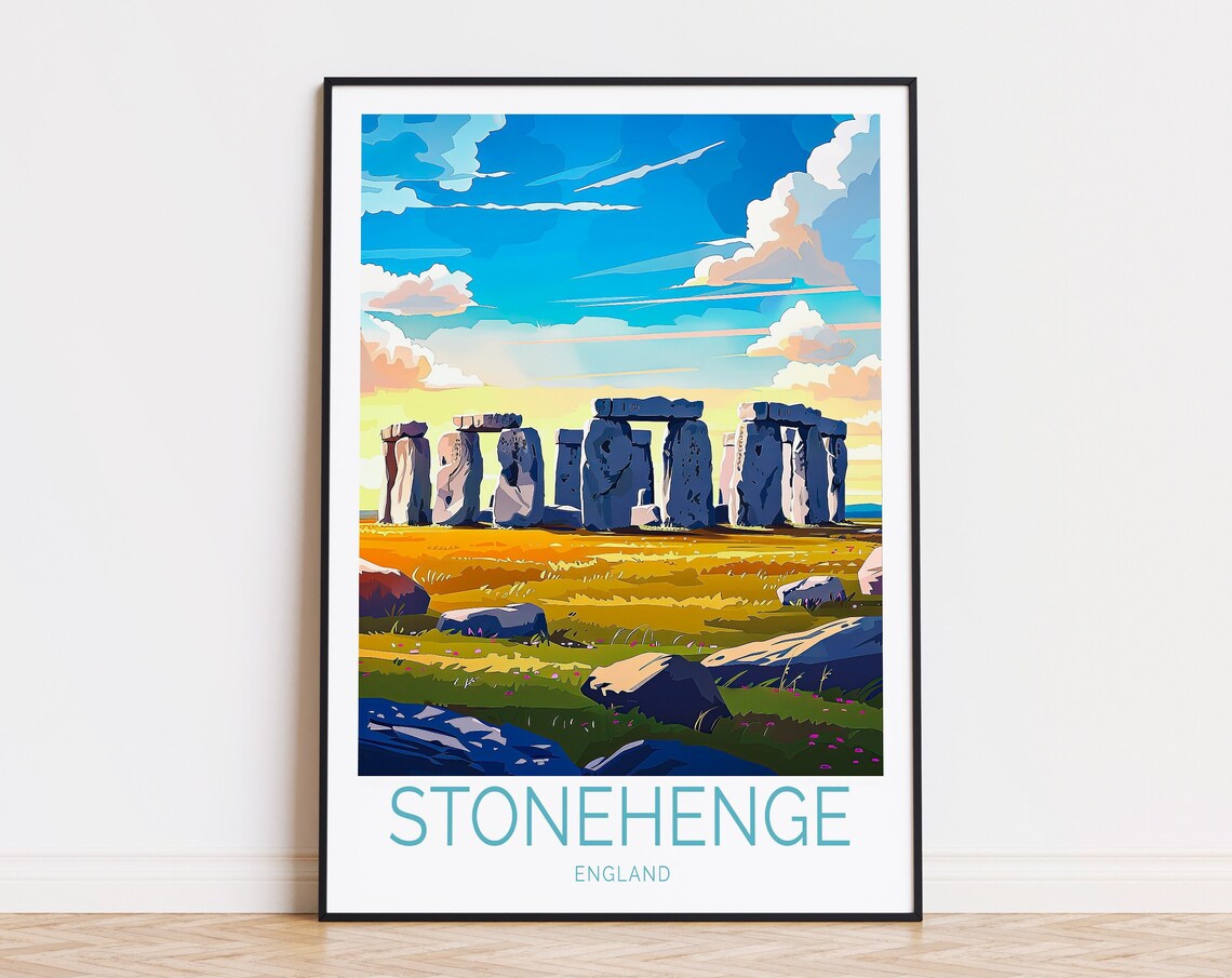 Stonehenge UK Travel Poster, England Travel Print