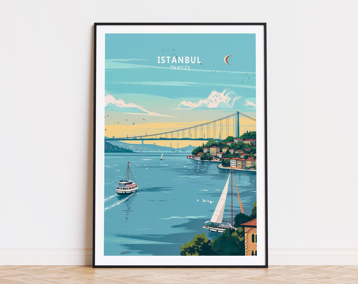 Istanbul Travel Poster, Turkey Wall Art