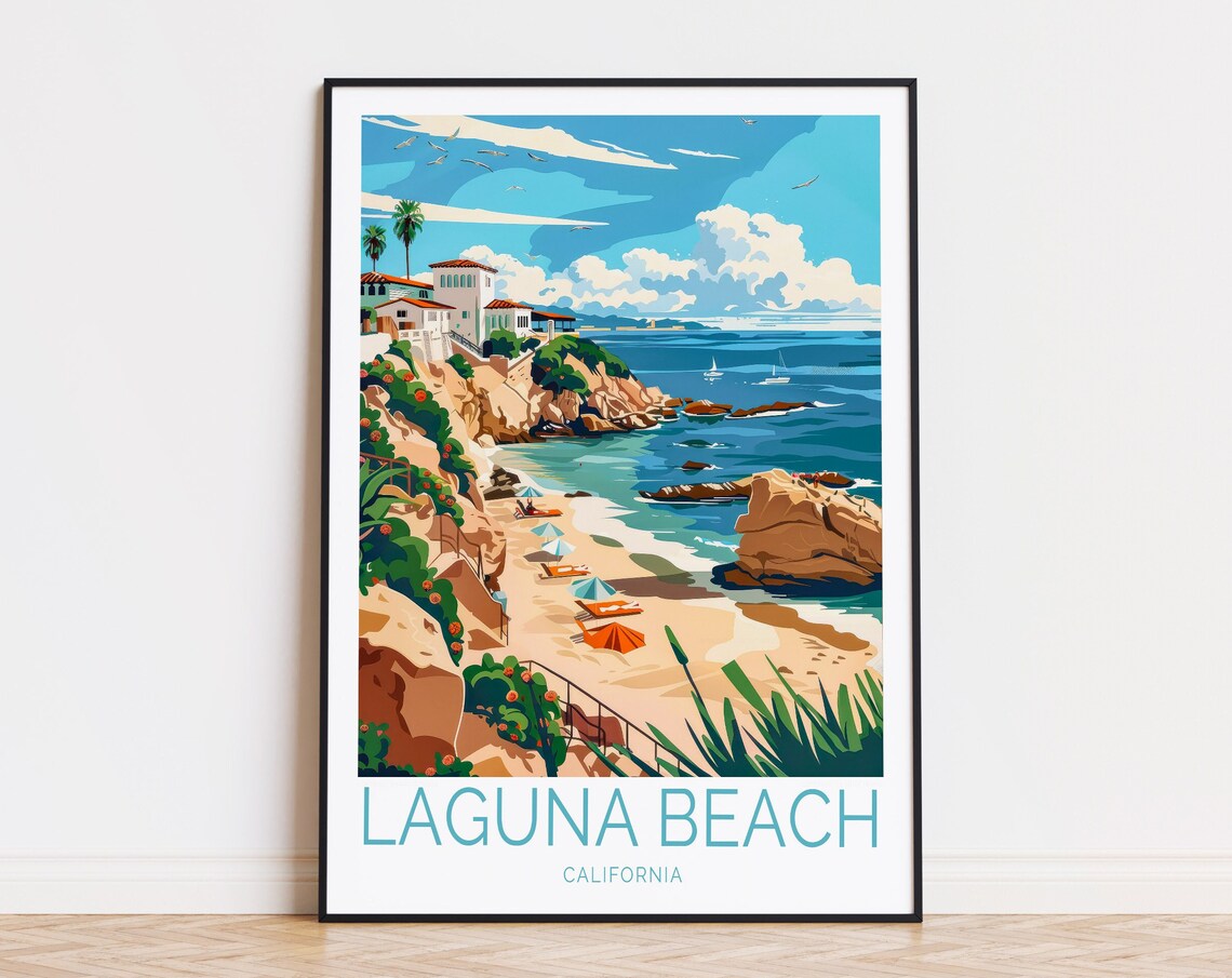 Laguna Beach California Cliff Villas Beach Cove Coast Wall Art