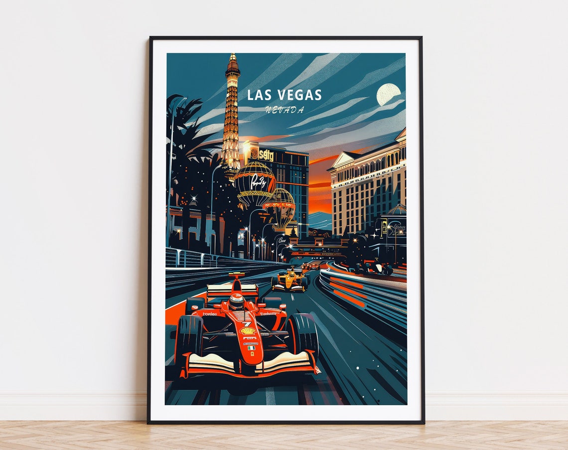 Las Vegas Nevada Formula One Night Race Street Circuit Poster