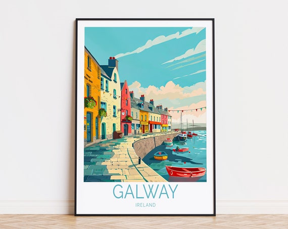 Galway Travel Poster, Ireland Travel Art Print