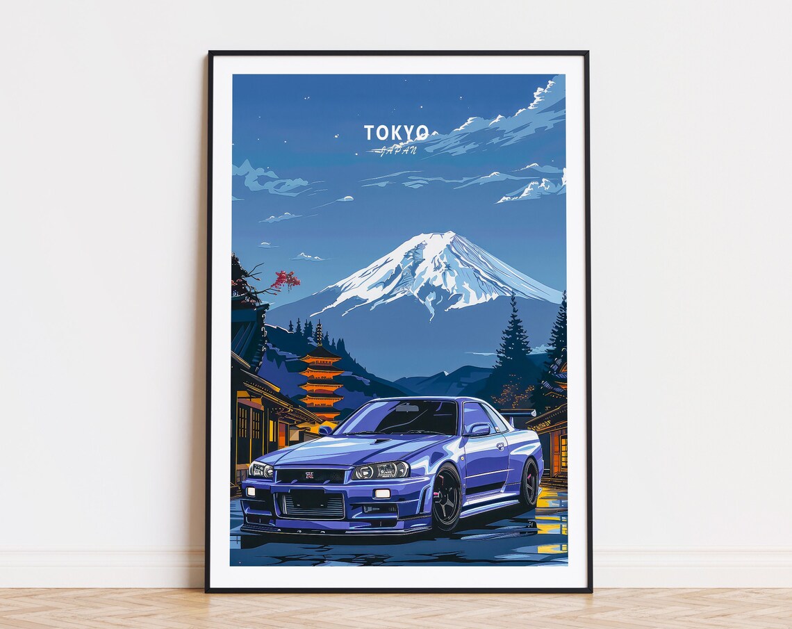 Tokyo Japan Travel Poster, Japan Wall Art