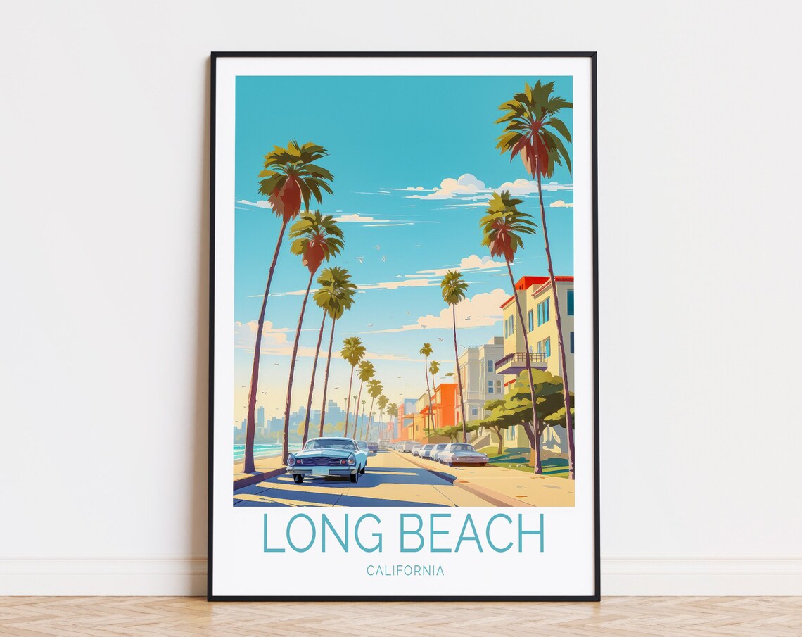Long Beach Travel Poster, California City Print