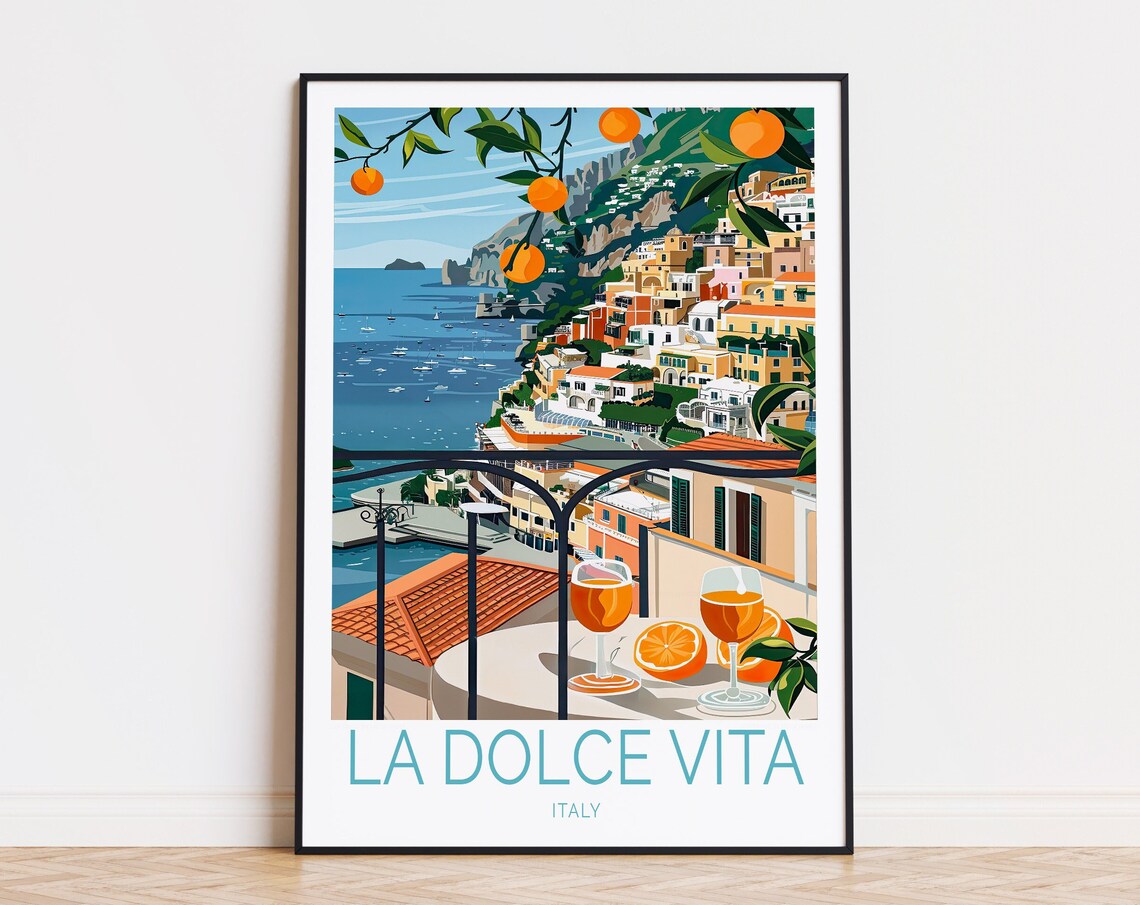 La Dolce Vita Italy Custom Travel Poster, Europe