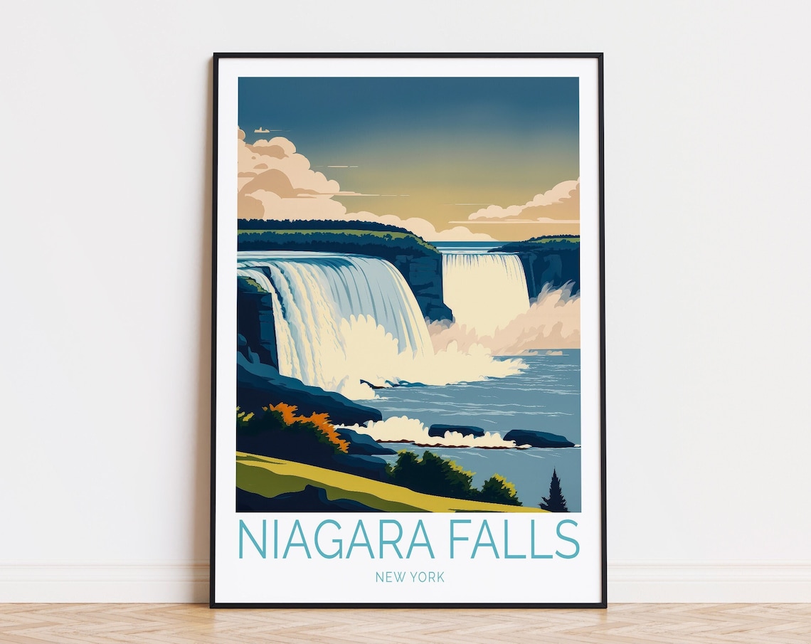 Niagara Falls Travel Poster, New York Wall Art
