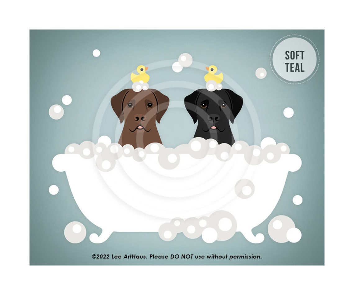 Chocolate Black Labrador Bubble Bath Clawfoot Tub Dog Lover Poster - Image 4