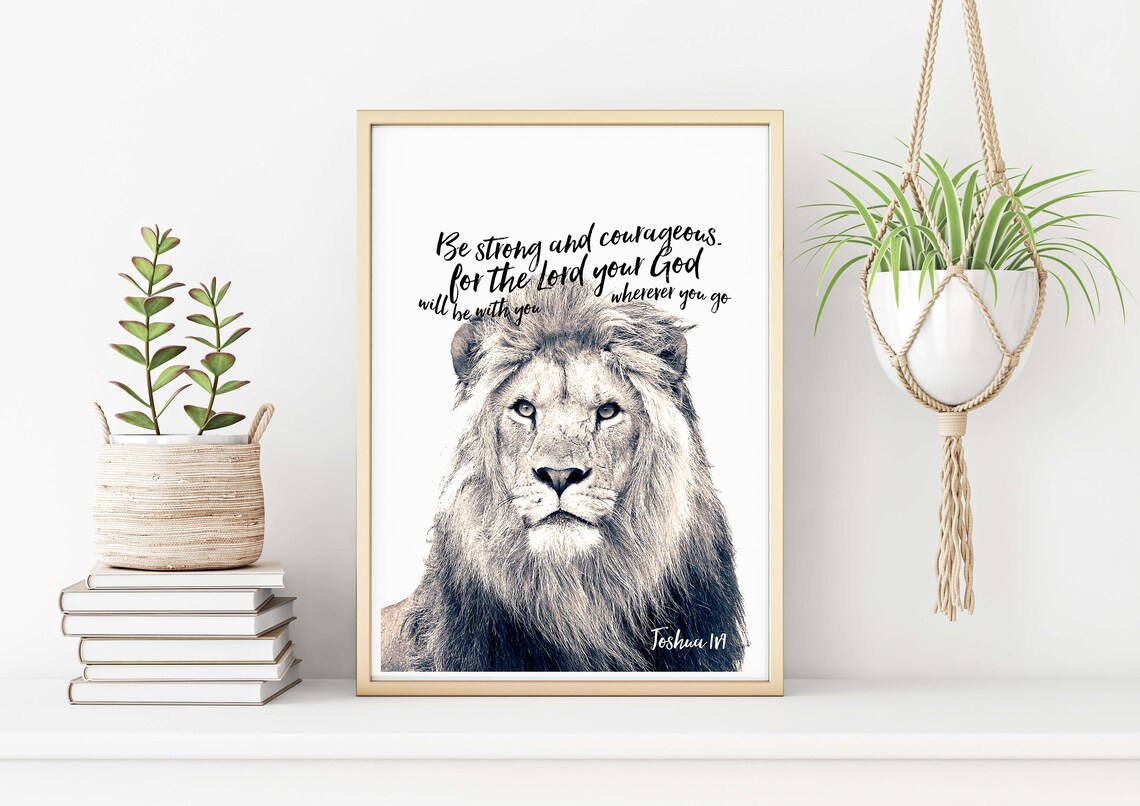 Bible Verse Lion Scripture Art Print - Image 2