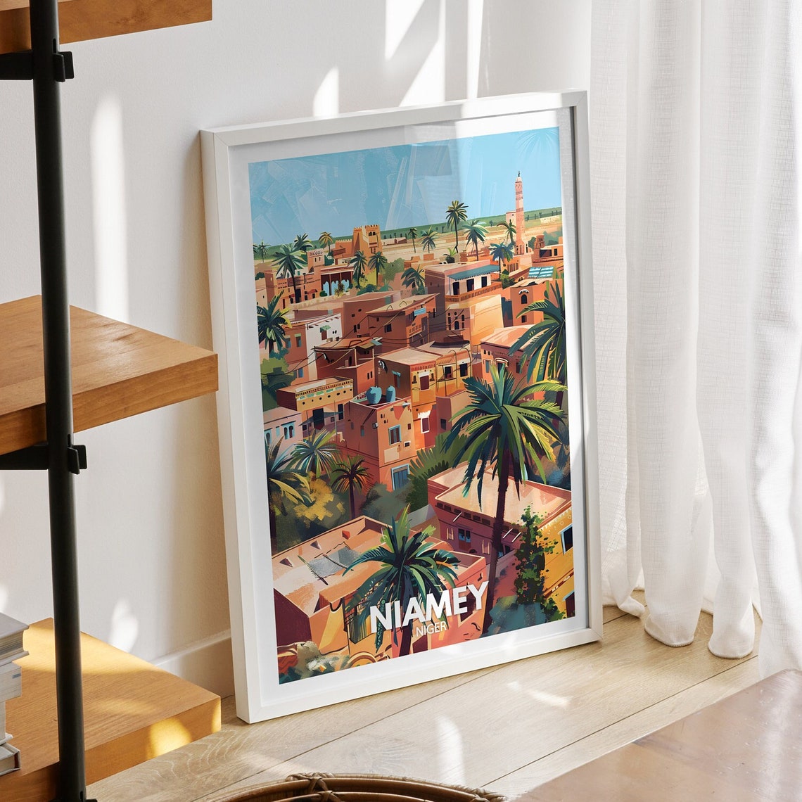 Niamey Print Niger Niamey Travel Art Poster Niger Travel Poster Niger Cityscape Wall Art Unique City Decor