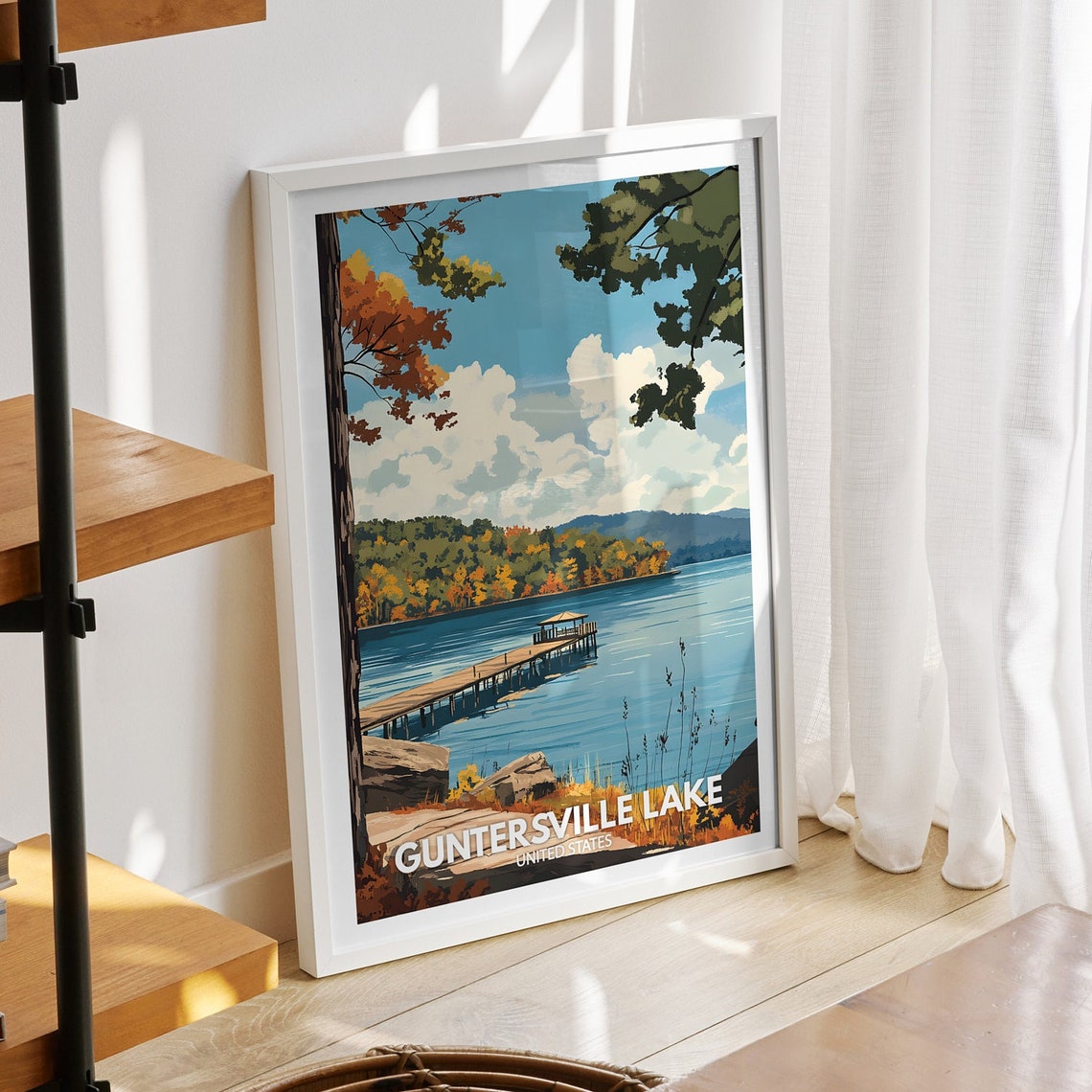 Guntersville Lake Print United States Guntersville Lake Poster United States Travel Poster Lake View Art Decor Holiday Poster