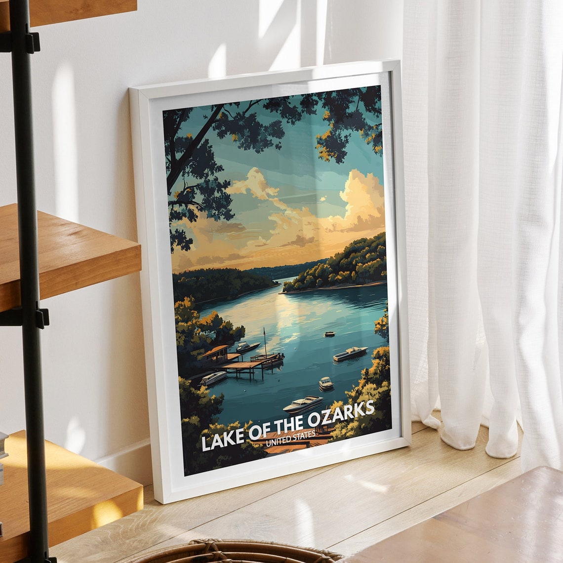 Lake Of The Ozarks Print United States Lake Of The Ozarks Poster United States Travel Poster Lake View Art Decor Holiday Poster