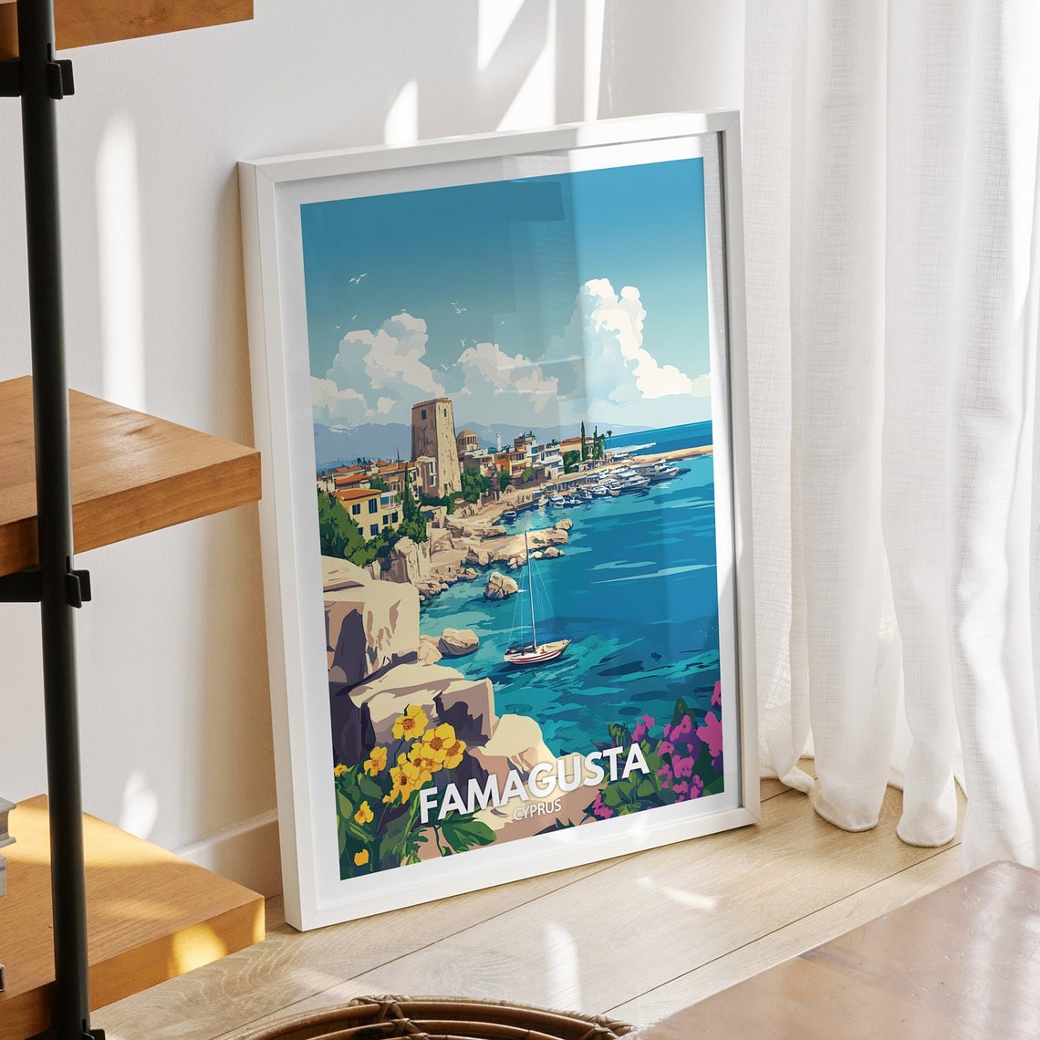 Famagusta Art Print Cyprus Famagusta Travel Poster Cyprus Travel Poster Cyprus Cityscape Wall Art Unique City Art Decor