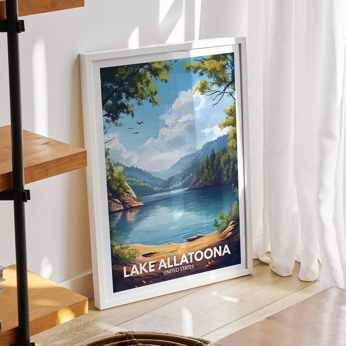 Lake Allatoona Print United States Lake Allatoona Poster United States Travel Poster Lake View Art Decor Holiday Poster