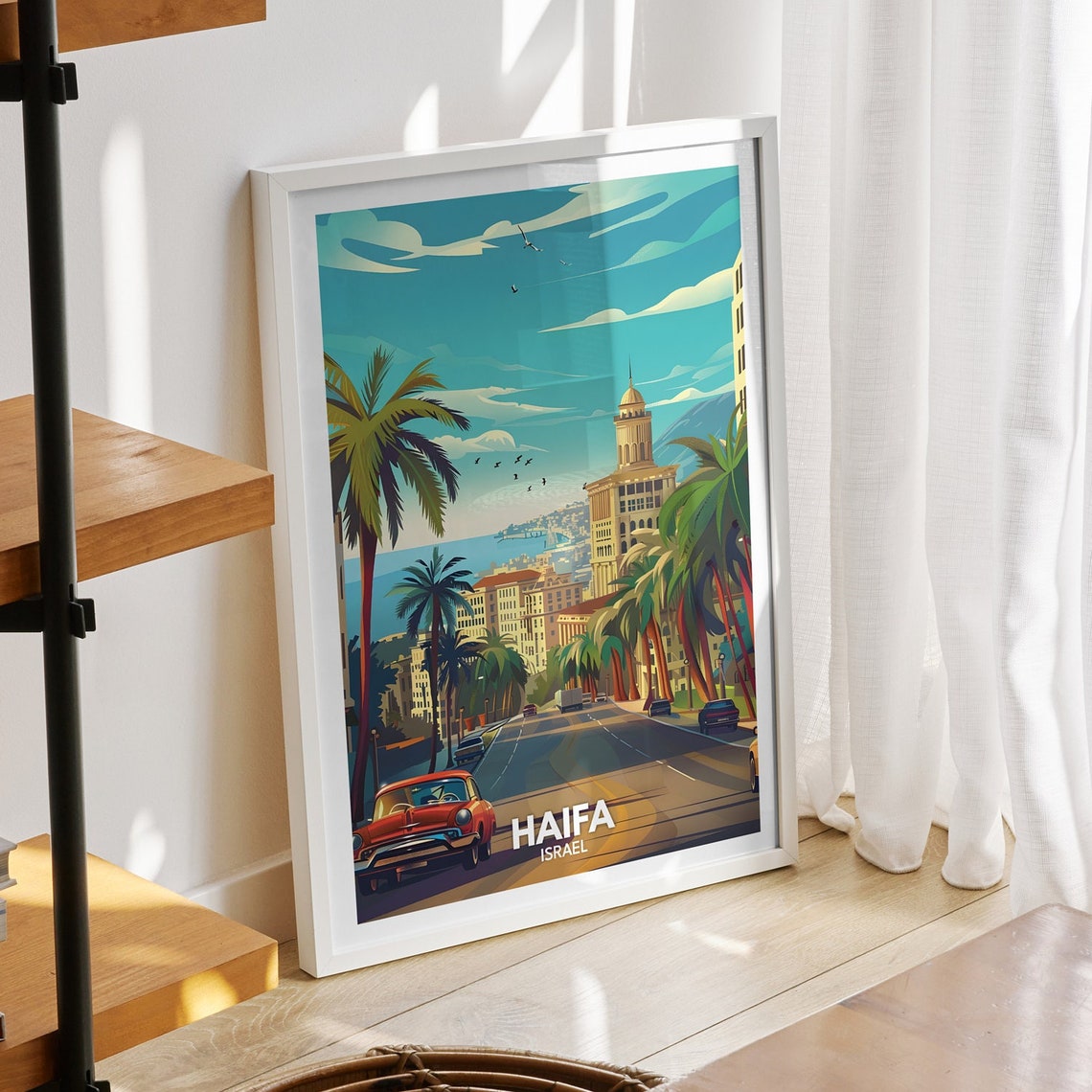 Haifa Print Israel Haifa Travel Poster Israel Travel Poster Israel Cityscape Wall Art Unique City Art Decor