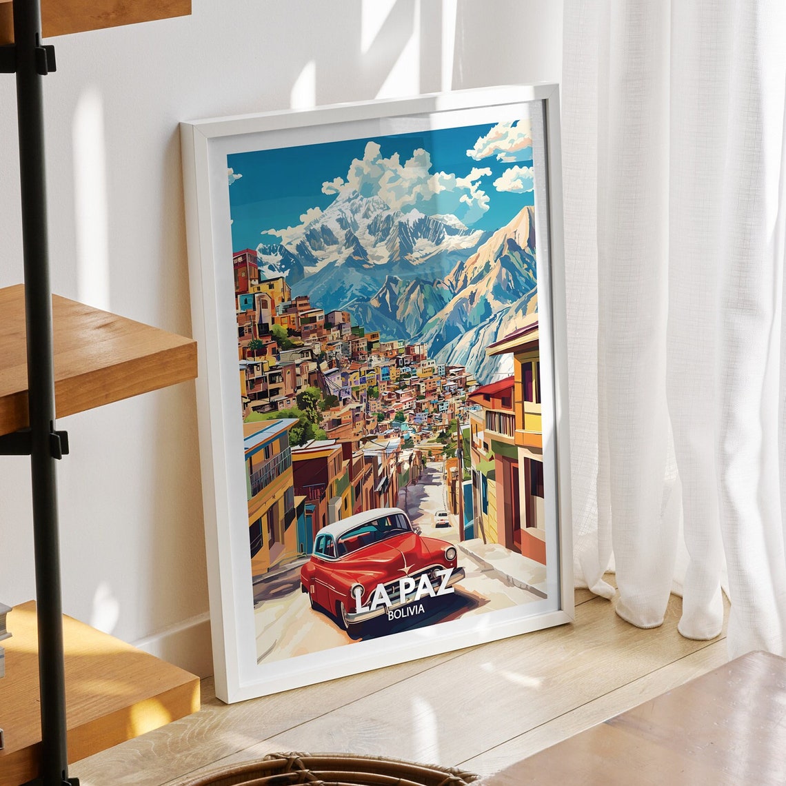 La Paz Travel Print Bolivia La Paz Travel Poster Bolivia Travel Poster Bolivia Cityscape Wall Art Unique City Art Decor