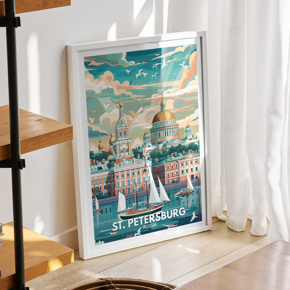 St Petersburg Print Russia St Petersburg Travel Poster Russia Travel Poster Russia Cityscape Wall Art Unique City Decor