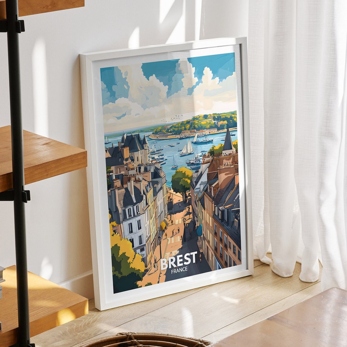 Brest Travel Print France Brest Travel Poster France Travel Poster France Cityscape Wall Art Unique City Art Decor