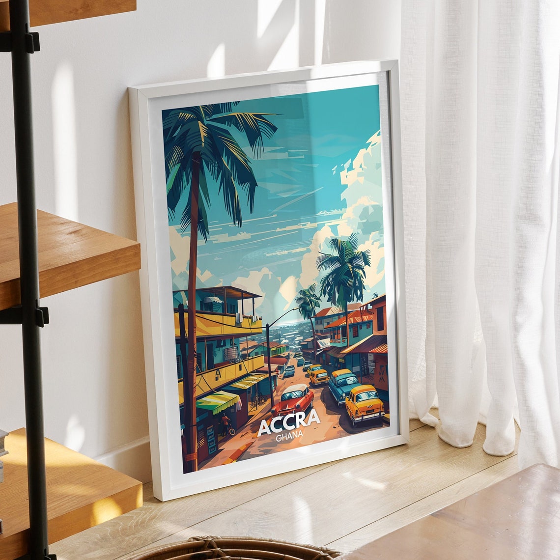 Accra Print Ghana Accra Travel Poster Ghana Travel Poster Ghana Cityscape Wall Art Unique City Art Decor