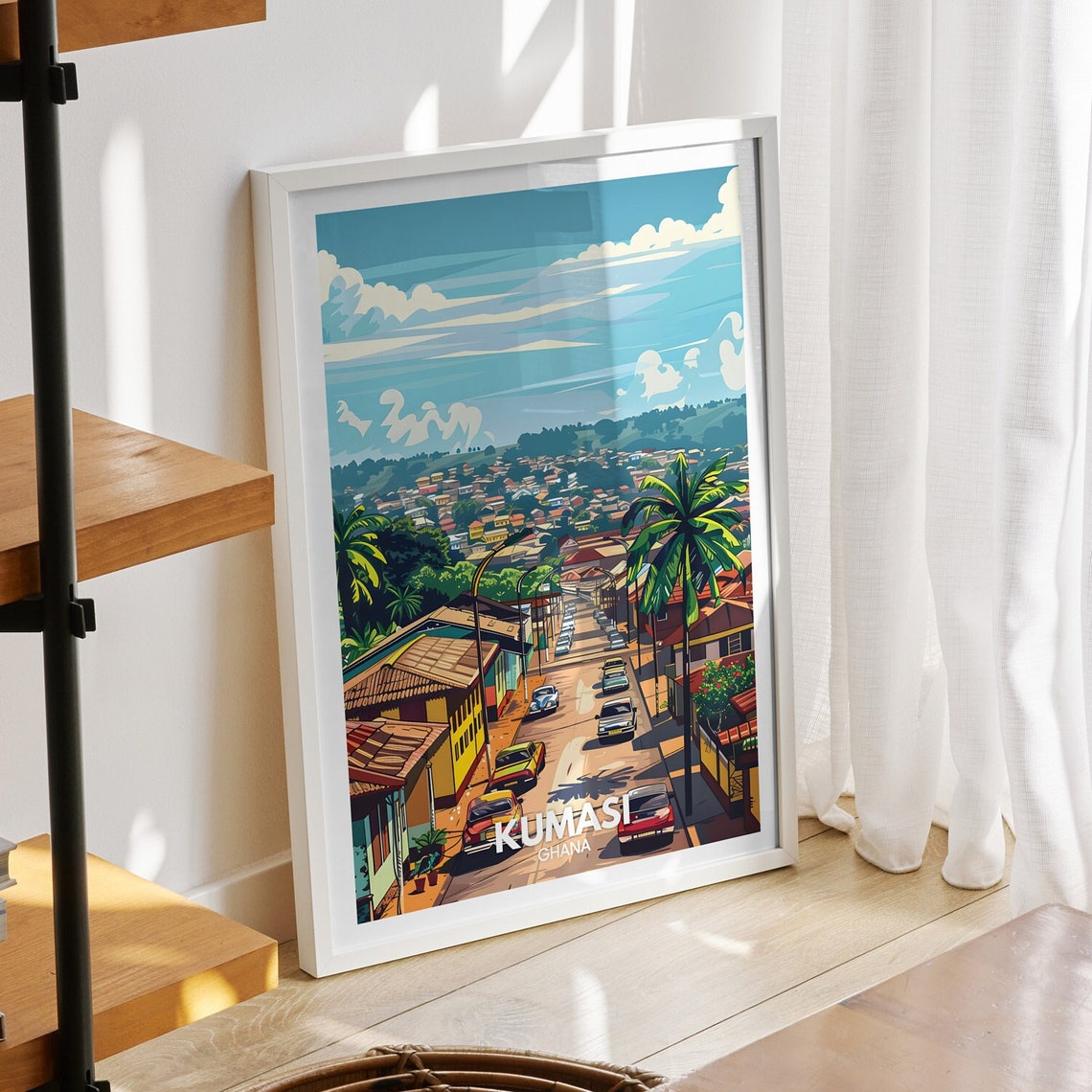 Kumasi Art Print Ghana Kumasi Poster Ghana Travel Poster Ghana Cityscape Wall Art Unique City Art Decor