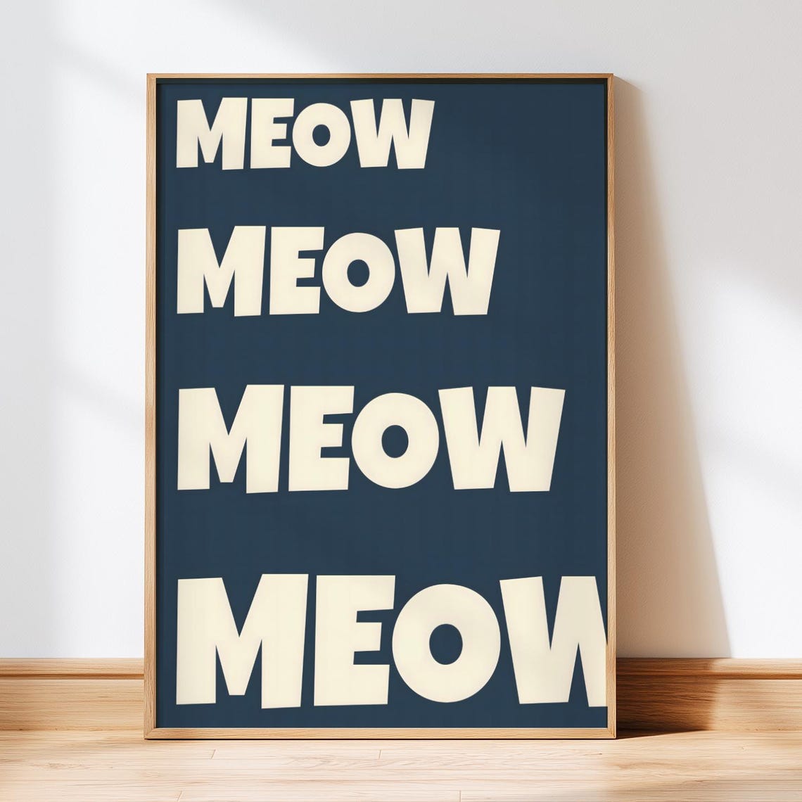 Mewo Cat Art Print, Cat Wall Decor