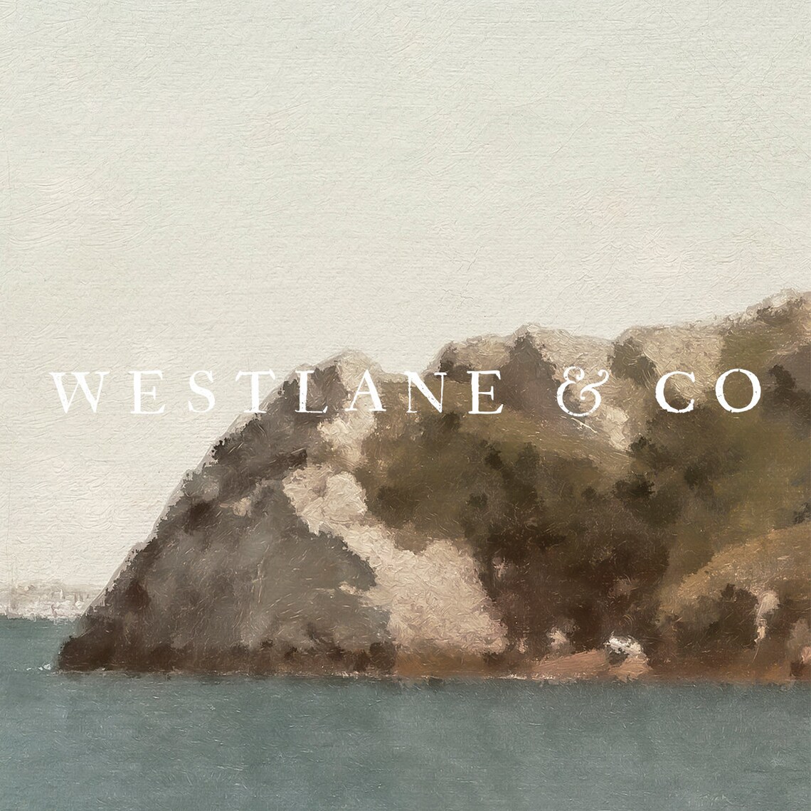 Vintage Coastal Seascape Painting Rocky Headland Sailboats Calm Water Wall Art Poster - Image 2