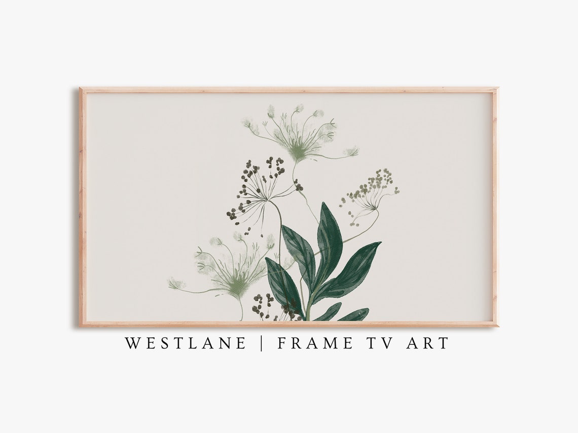 Spring Botanical, Green Flower Art