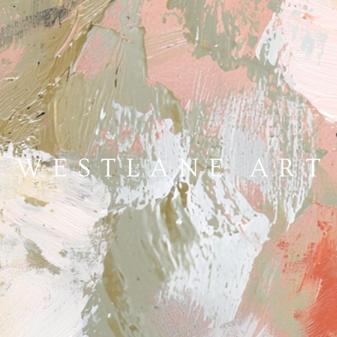 Modern Pastel Abstract Painting Coral Sage Brushstrokes Art Print - Image 2