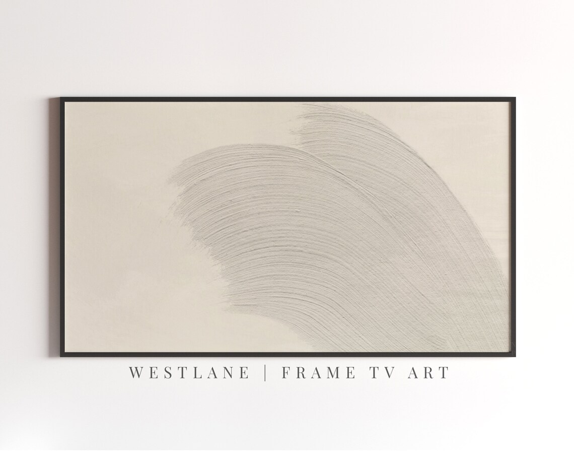 Neutral Frame Tv Texture, Modern Painting - Image 2
