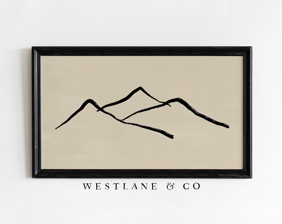 Mountain Nature Study, Neutral TV Art Print - Image 2