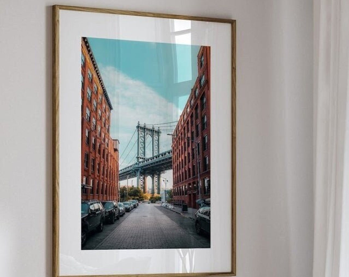 Manhattan Bridge DUMBO Brooklyn Cobblestone Street View Poster - Image 3