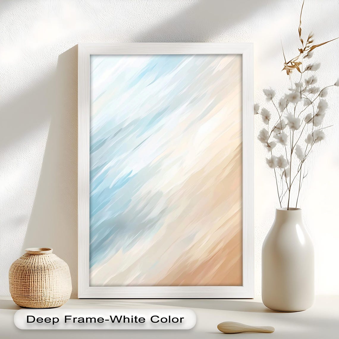 Pastel Abstract Vertical Modern Painting, Minimalist Decor - Image 3