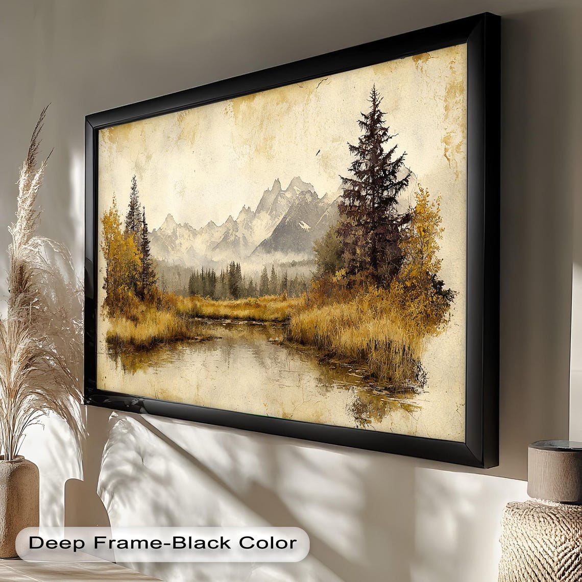 Rustic Mountain Landscape, Vintage Nature Decor - Image 4