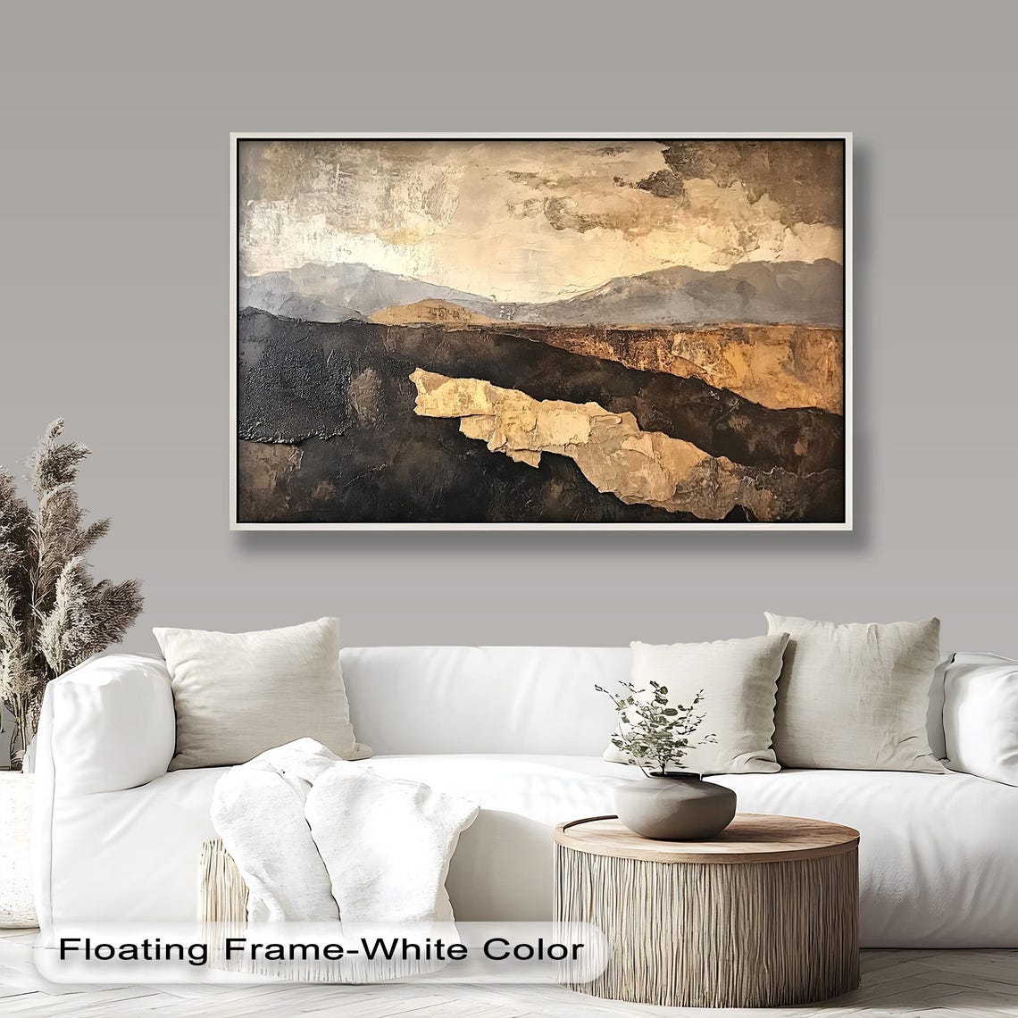Textured Abstract Landscape, Rustic Desert Hills Scene - Image 3