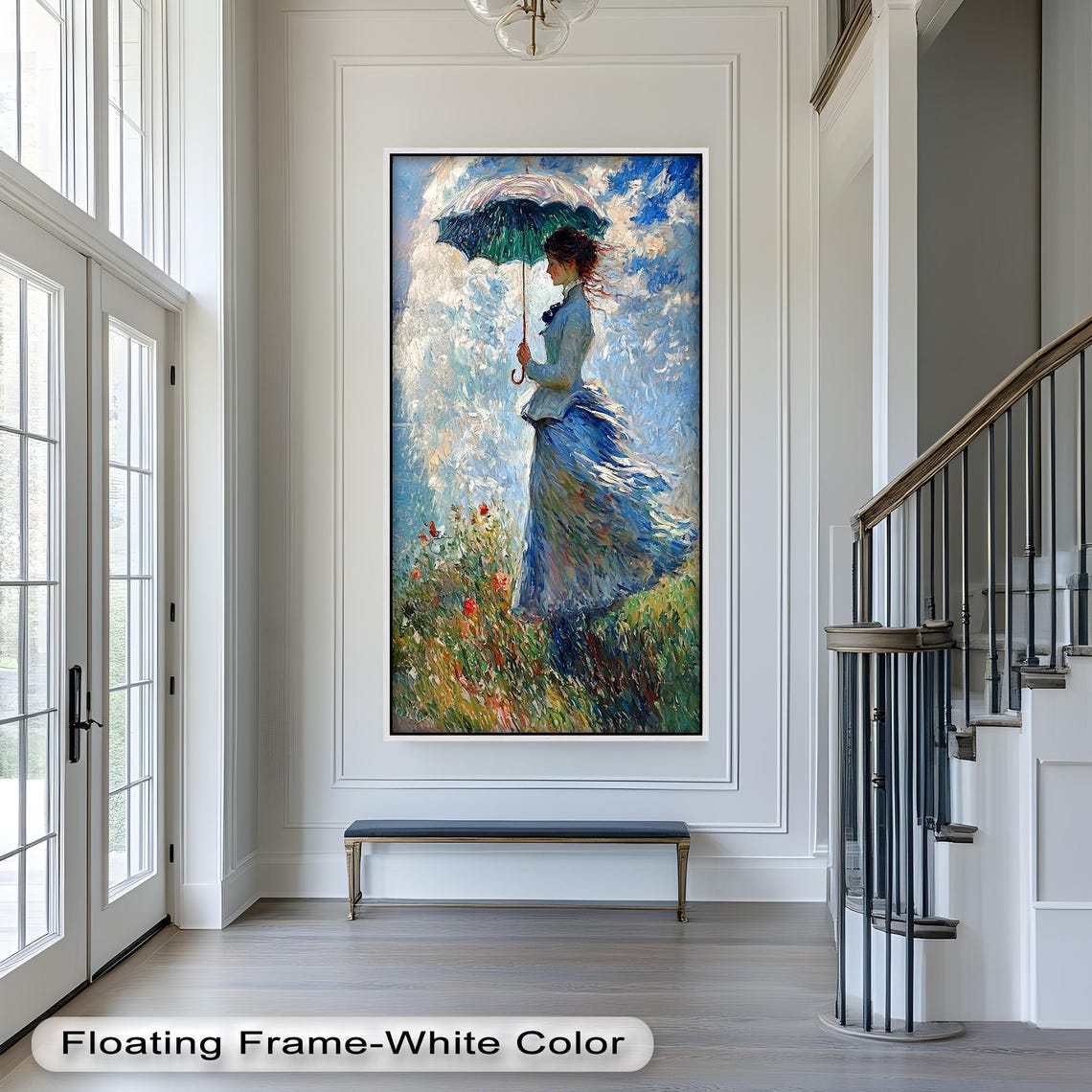 Woman With Parasol, Elegant Impressionist Nature Scene